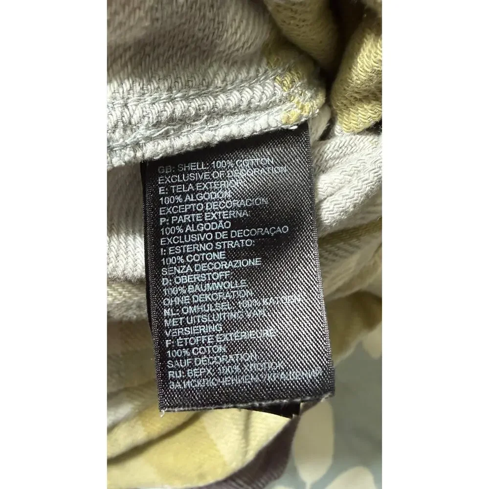 The North Face Mens Plaid Flannel Shirt Size MY ellow Grey Heavyweight Cotton